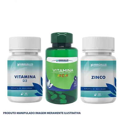 Kit Imunidade Vitamina C + Vitamina D3 e Zinco Kit Imunidade Vitamina C + Vitamina D3 e Zinco