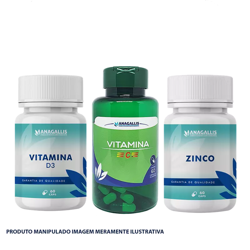 Kit Imunidade Vitamina C + Vitamina D3 e Zinco