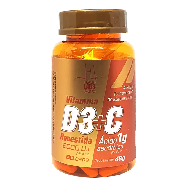 Vitamina D3 + Vitamina C 60 Cápsulas Health Labs