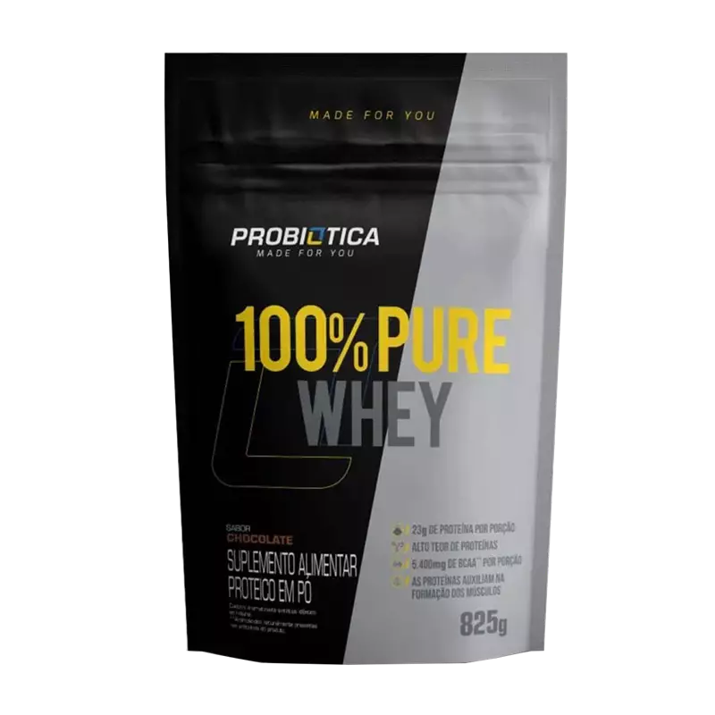 100% Pure Whey Chocolate 825g Probiótica Refil