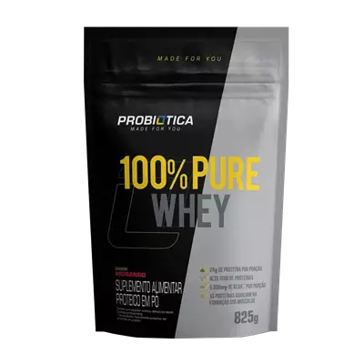 100% Pure Whey Morango 825g Probiótica Refil