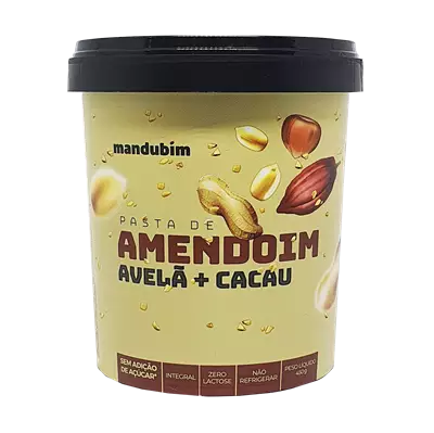 Pasta de Amendoim Integral Avelã + Cacau 450g Mandubim