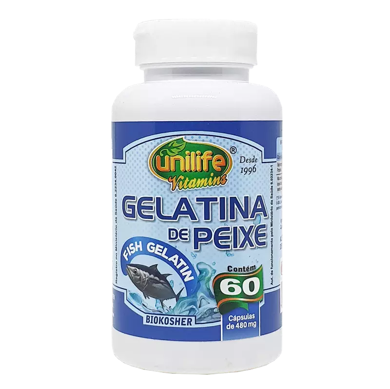 Gelatina de Peixe 480mg 60 Cápsulas Unilife