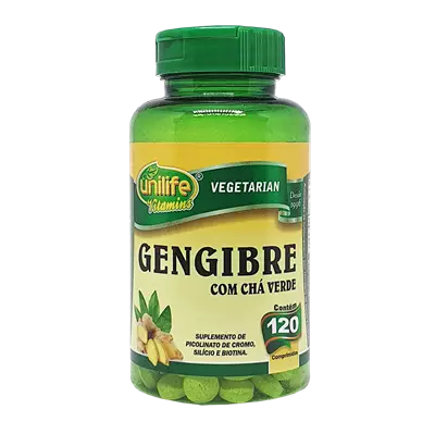 Gengibre com Chá Verde 400mg 120 Cápsulas Unilife