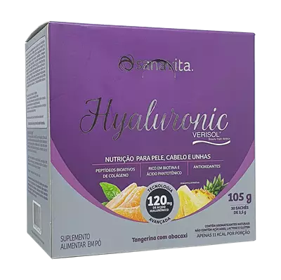 Hyaluronic Verisol Tangerina com Abacaxi 30 Sachês Sanavita