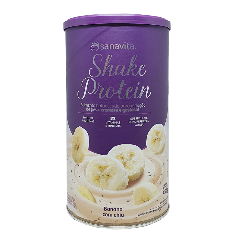 Shake Protein Banana Com Chia 450g Sanavita Farmácia Anagallis