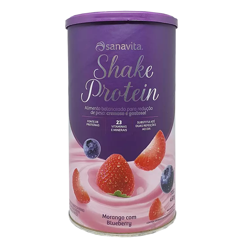 Shake Protein Morango com Blueberry 450g Sanavita