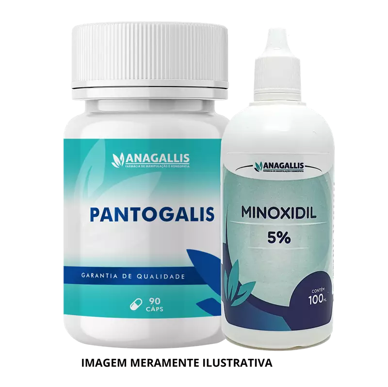 Kit Pantogalis 90 cápsulas + Minoxidil 5% 100ml