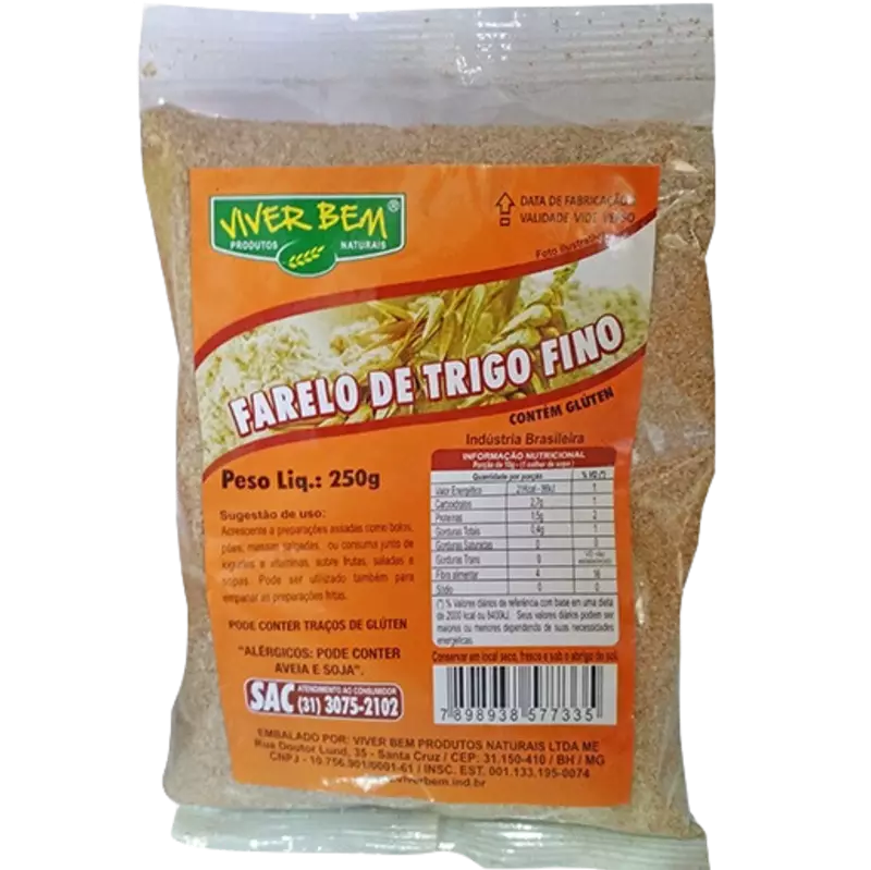 Farelo de Trigo Fino 250g Viver Bem