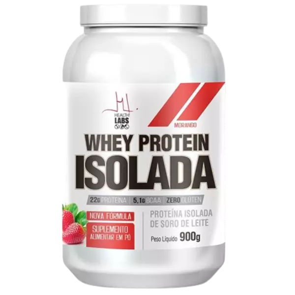 Whey Protein Isolada Morango 900g Health Labs