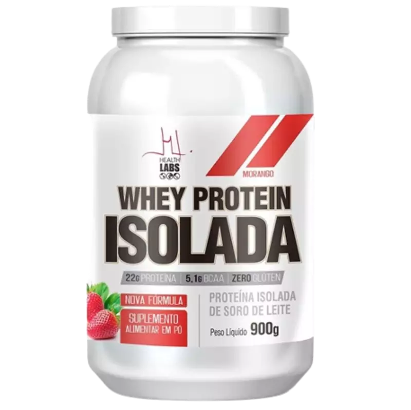 Whey Protein Isolada Morango 900g Health Labs