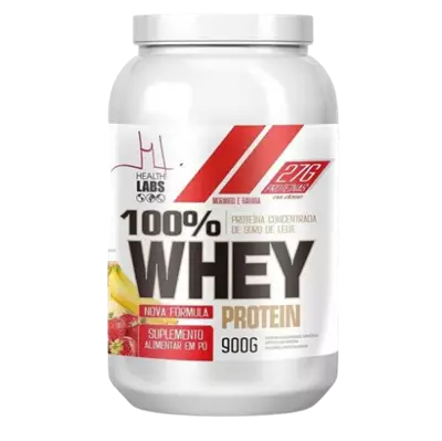 Whey Protein 100% Morango/ Banana 900g Health Labs