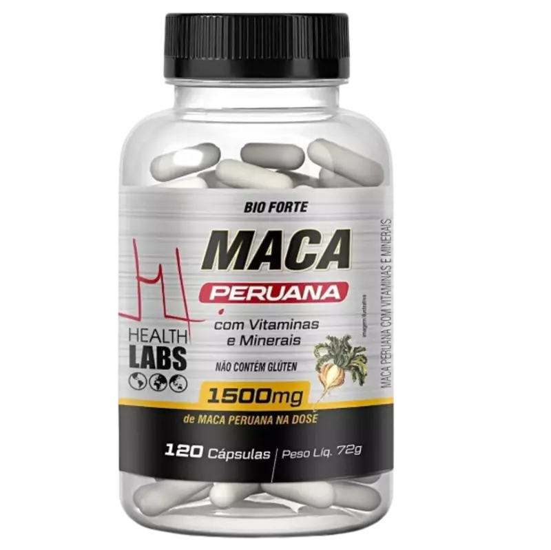 Maca Peruana 1500mg 120 cápsulas Health Labs