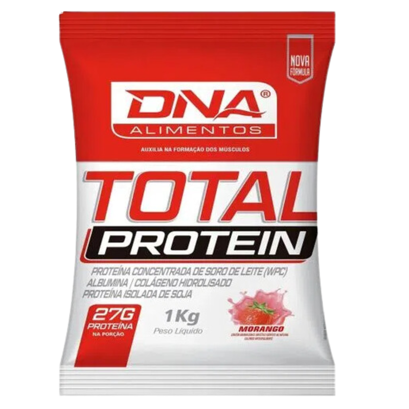 Total Protein 1kg Morango DNA Farmácia Anagallis