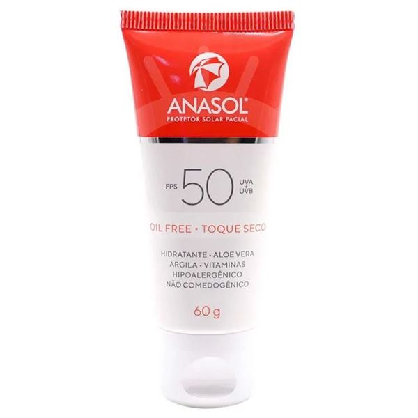 Protetor Solar Facial Anasol FPS 50 Oil Free 60g