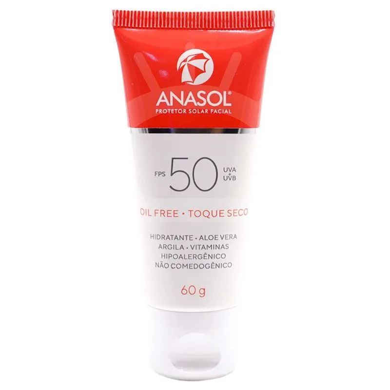 Protetor Solar Facial Anasol FPS 50 Oil Free 60g