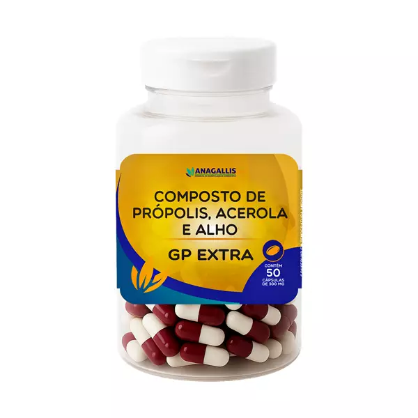 Gp extra Anagallis Composto Própolis, Alho e Acerola 50 Cápsulas