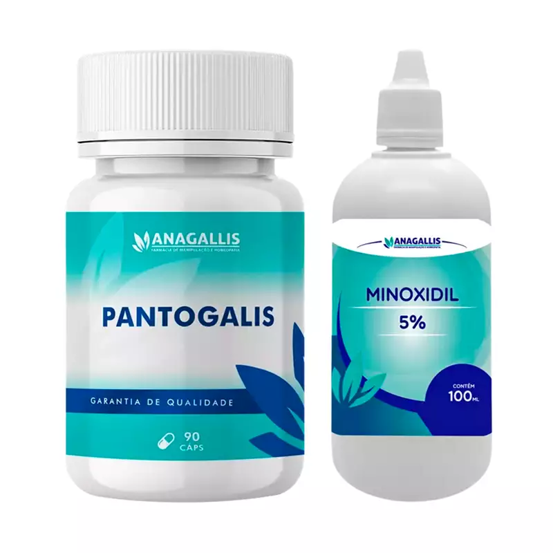 Kit Pantogalis 90 cápsulas + Minoxidil 5% 100ml