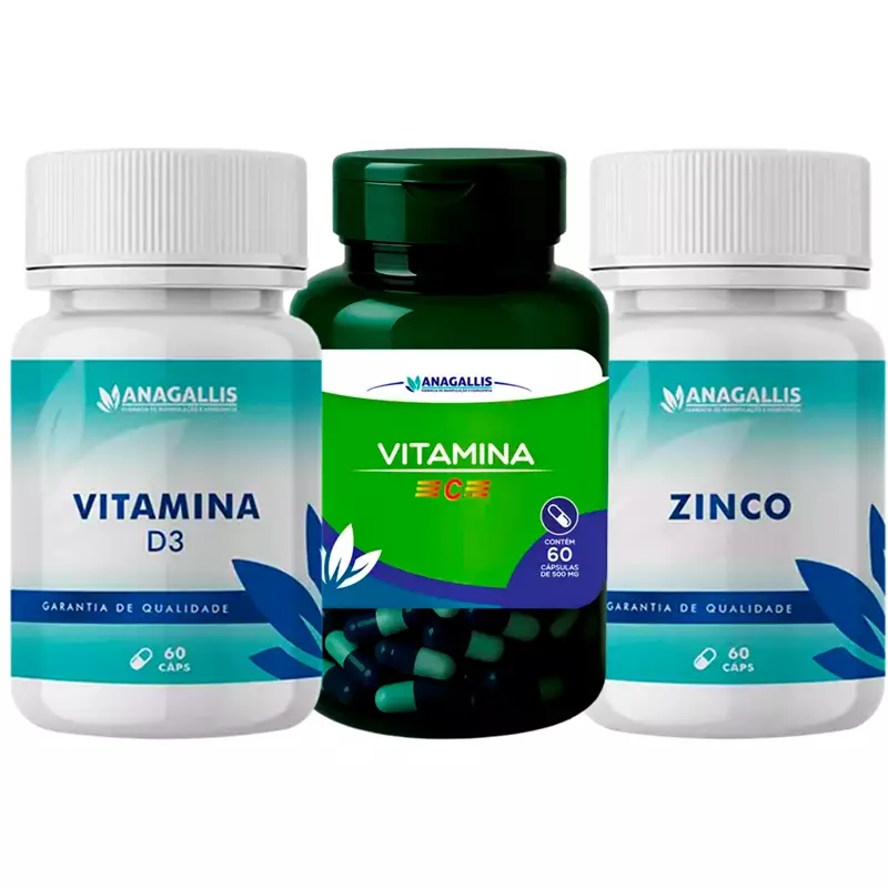 Kit Imunidade Vitamina C + Vitamina D3 e Zinco