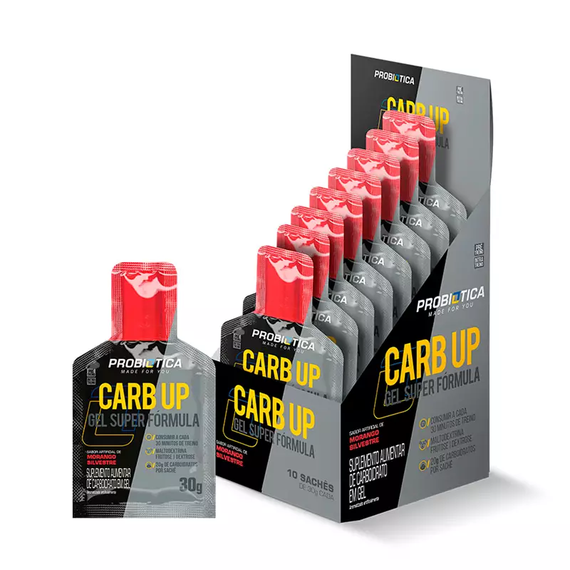 Carb Up Gel Black Probiótica Morango 1 sachê