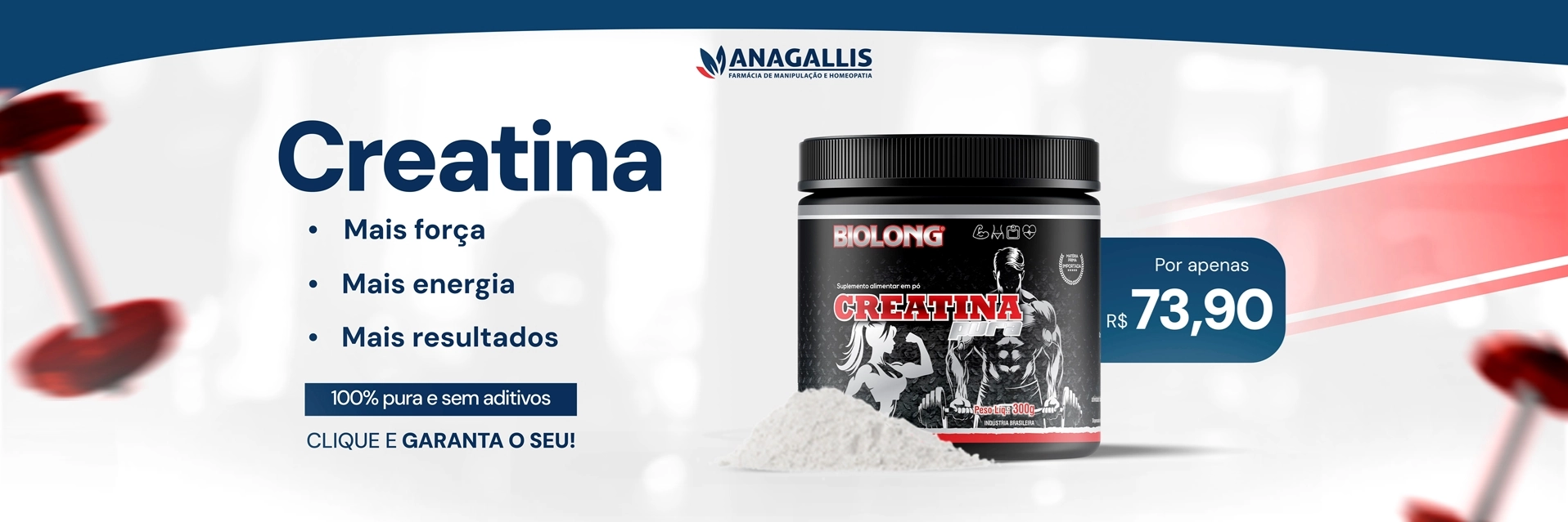 Creatina Pura 300g Biolong