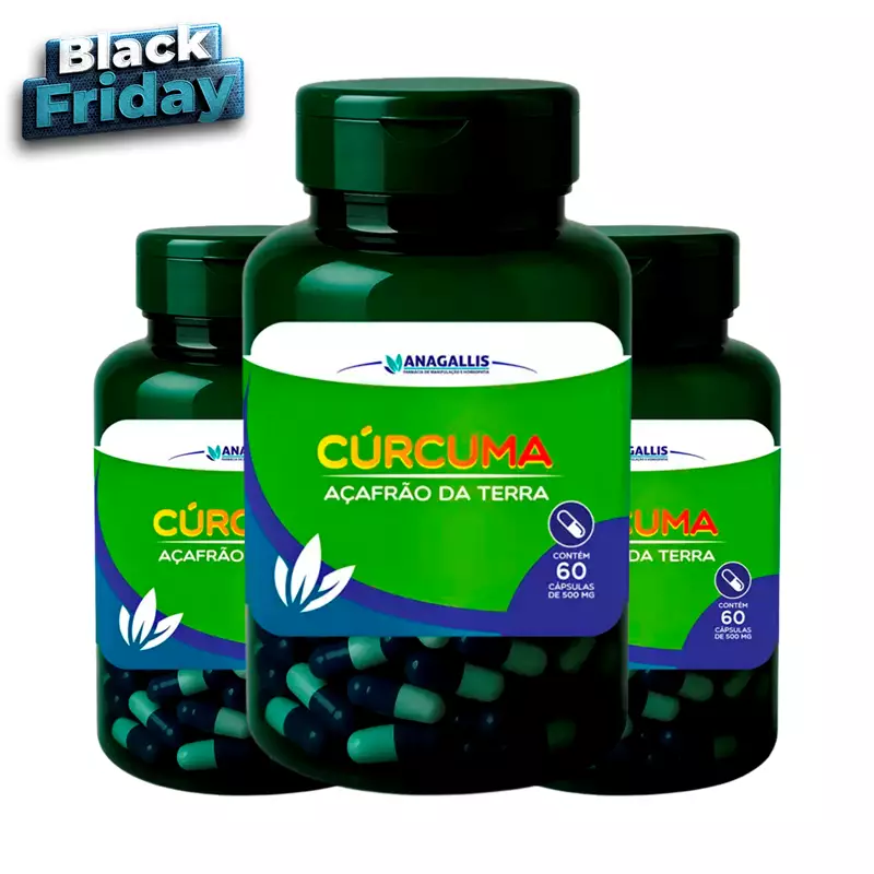 Kit Curcuma açafrão 500mg 60 cápsulas Anagallis