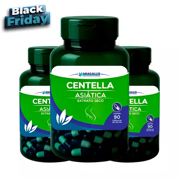 Kit Centella asiática 250mg 90 cápsulas Anagallis