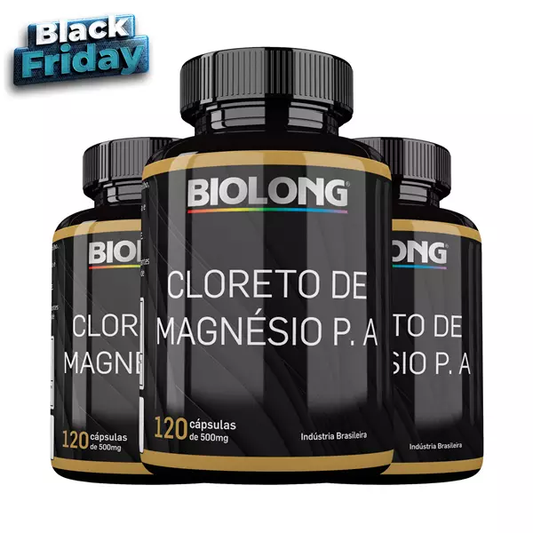 Kit Cloreto de Magnésio P.A 120 Cápsulas Biolong
