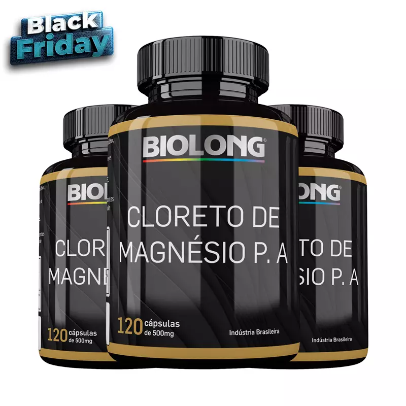 Kit Cloreto de Magnésio P.A 120 Cápsulas Biolong