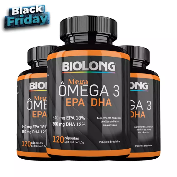Kit Mega ômega 3 1g 120 Cápsulas Biolong