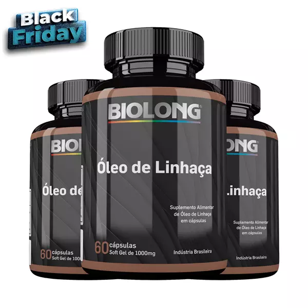 Kit Óleo de linhaça 1000mg 100 Cápsulas Biolong