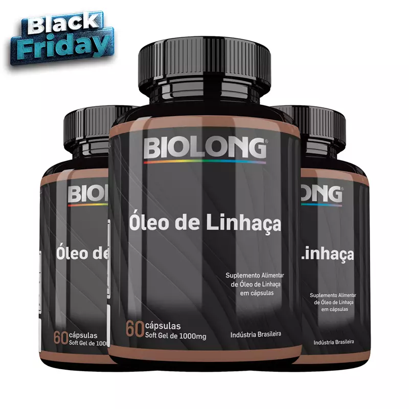 Kit Óleo de linhaça 1000mg 100 Cápsulas Biolong