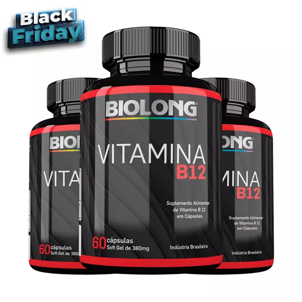 Kit Vitamina B12 380mg 60 Cápsulas Biolong