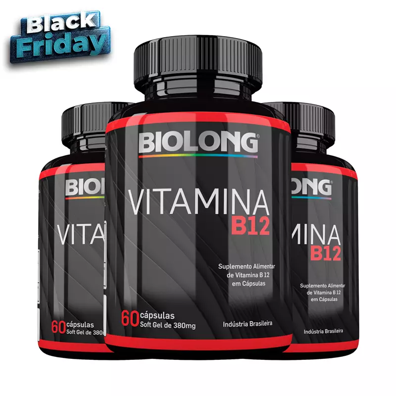 Kit Vitamina B12 380mg 60 Cápsulas Biolong