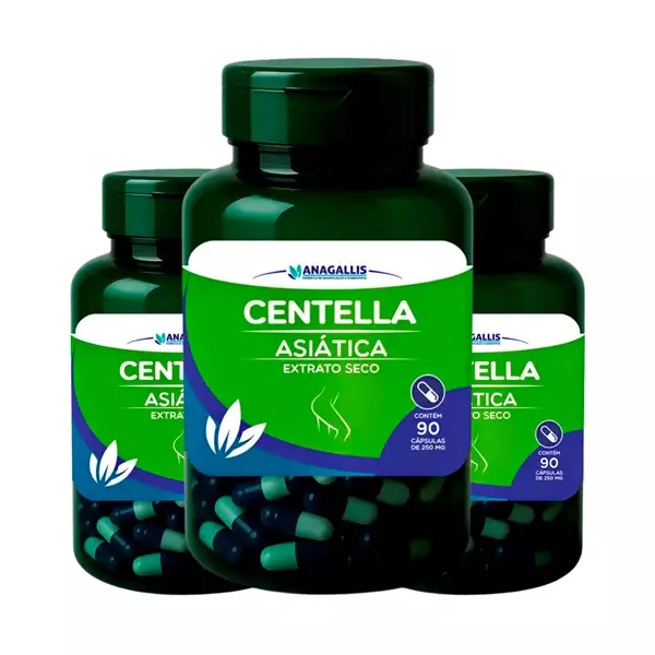 Kit Centella asiática 250mg 90 cápsulas Anagallis