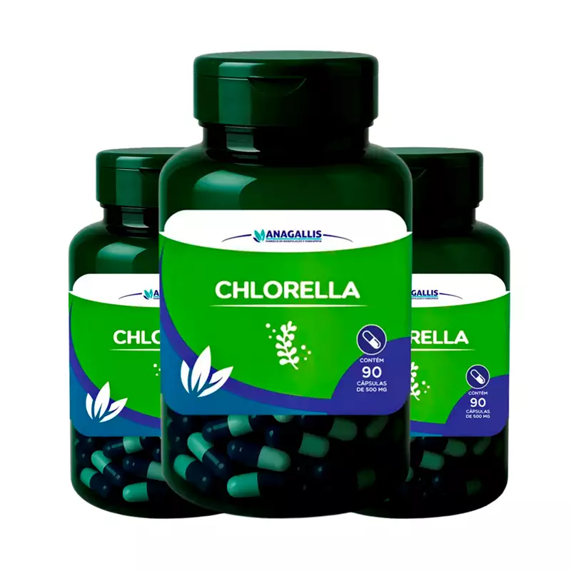 Kit Chlorella 500mg 90 Cápsulas Anagallis