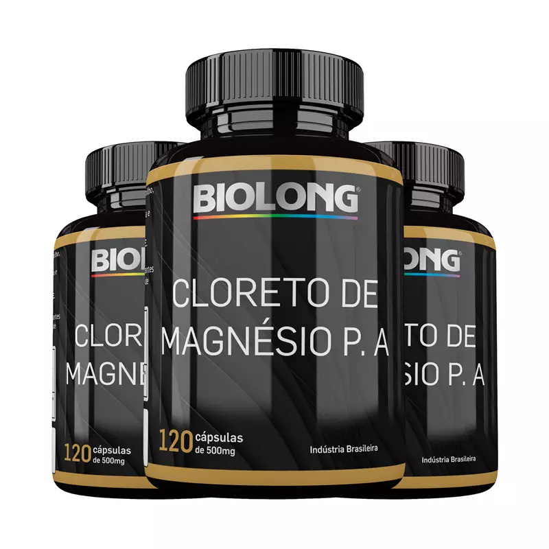 Kit Cloreto de Magnésio P.A 120 Cápsulas Biolong