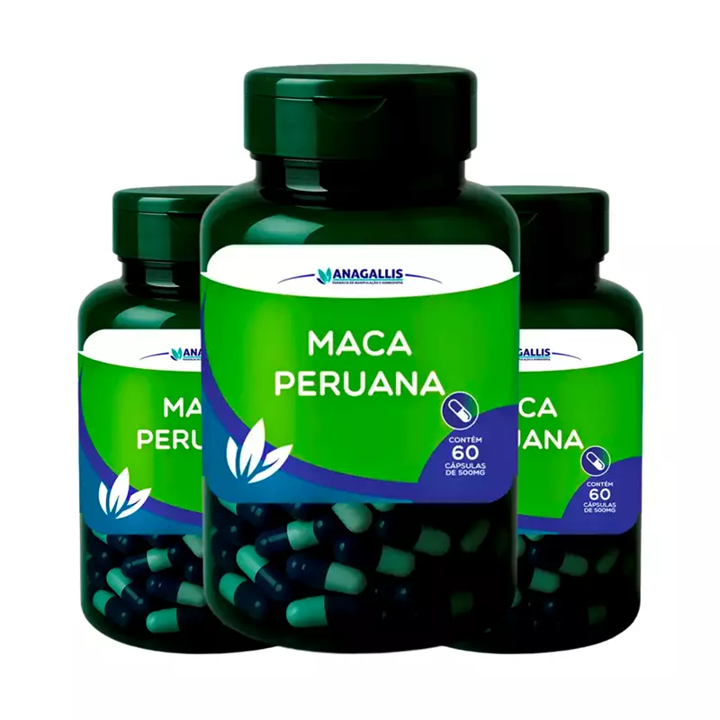 Kit Maca Peruana 500mg 60 Cápsulas Anagallis