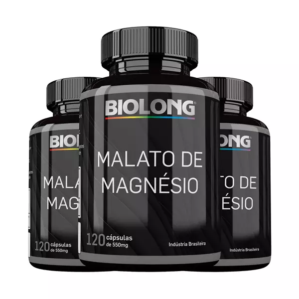 Kit Malato de Magnésio 120 Cápsulas Biolong