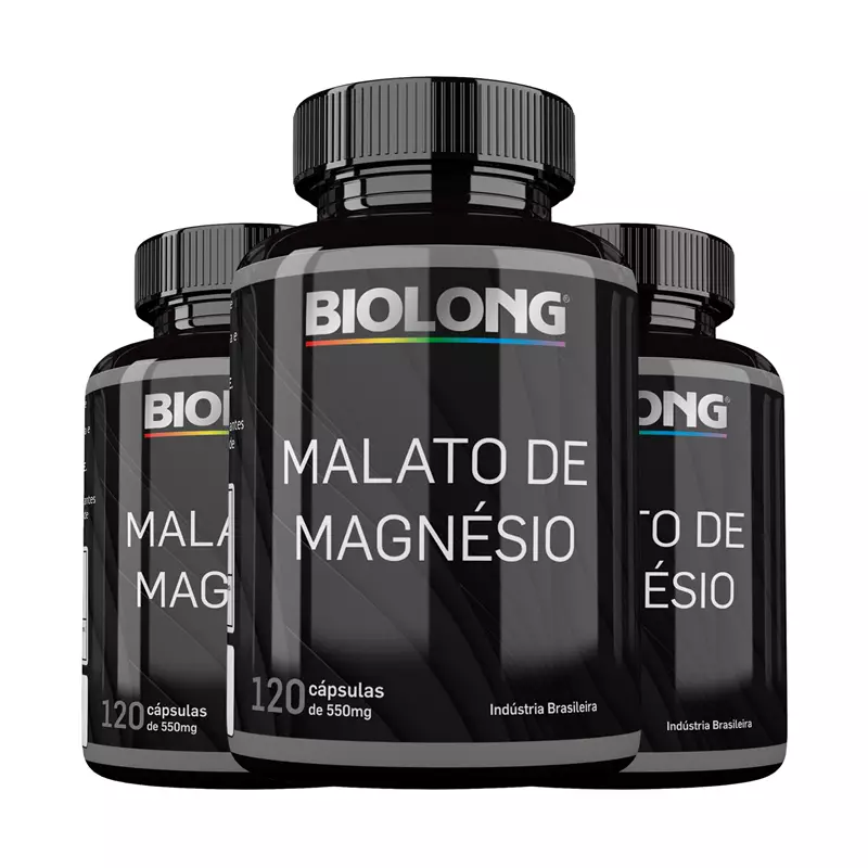 Kit Malato de Magnésio 120 Cápsulas Biolong