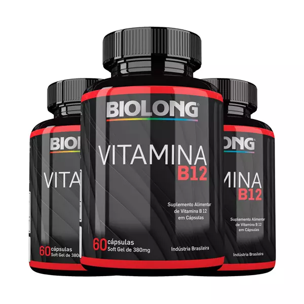 Kit Vitamina B12 380mg 60 Cápsulas Biolong
