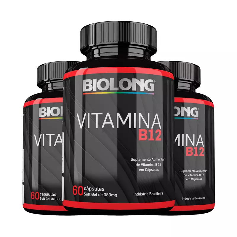 Kit Vitamina B12 380mg 60 Cápsulas Biolong