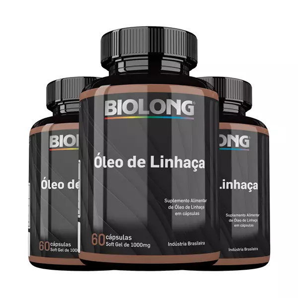 Kit Óleo de linhaça 1000mg 100 Cápsulas Biolong