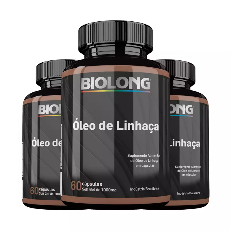 Kit Óleo de linhaça 1000mg 100 Cápsulas Biolong